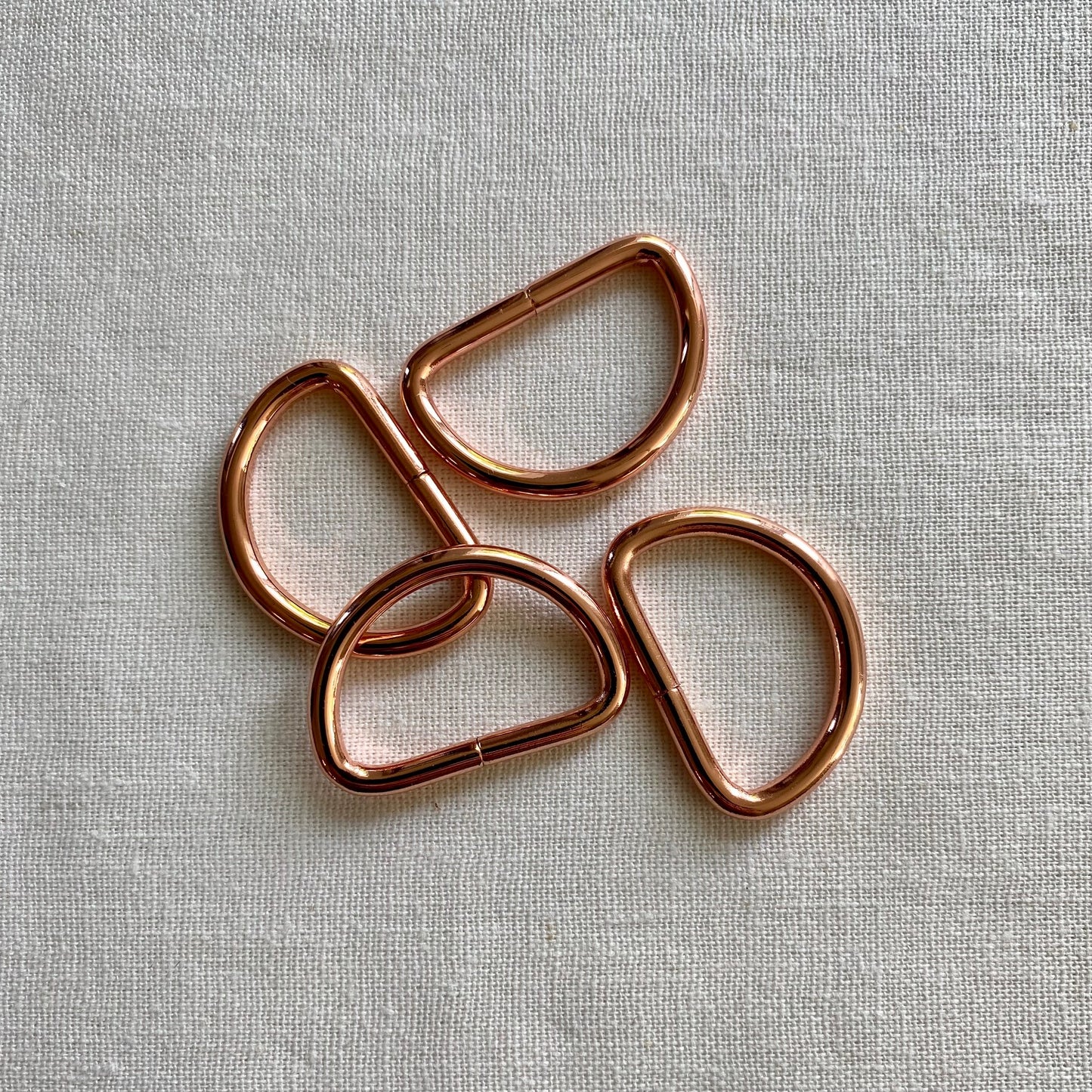 D-Ring 1", 4 pack, Rose Gold