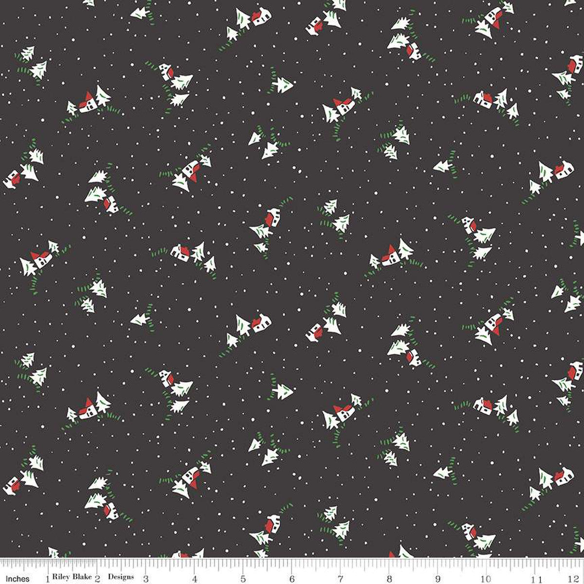 A Woodland Christmas Cottage A, Liberty Fabrics, Sold per 1/2 meter
