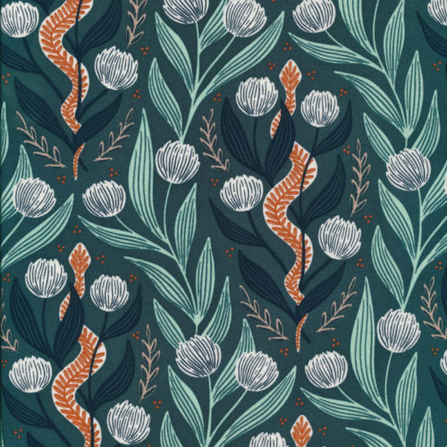 Wander in Dark Cyan, All That Wander, Juliana Tipton, Cloud 9 Fabrics, per 1/2 meter