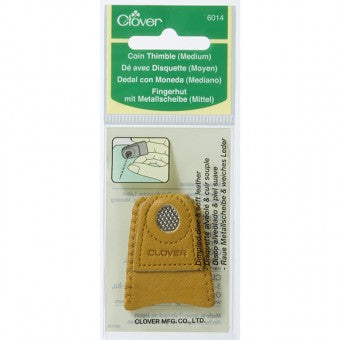 Clover Leather Coin Thimble, One Size No. 6014