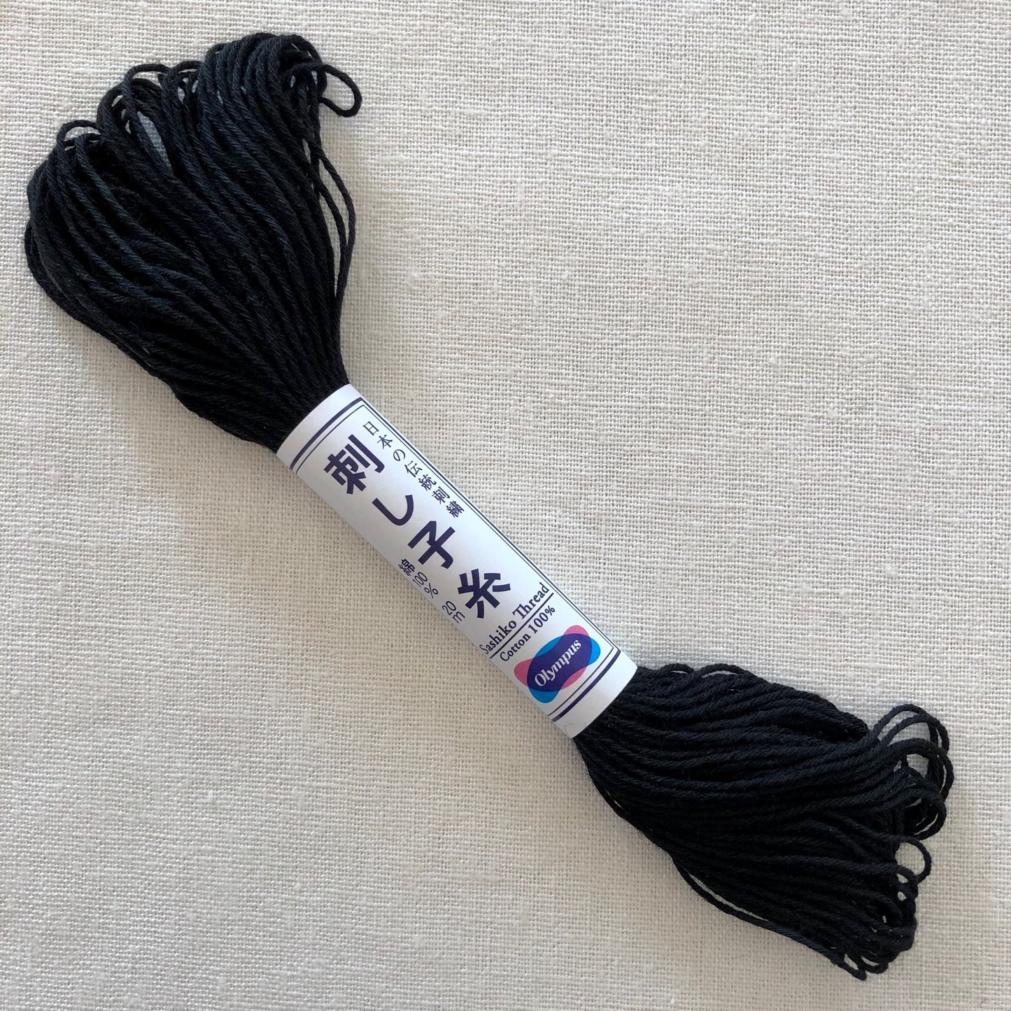 Olympus Sashiko Thread, 22yrds / 20m Skein, Black #20