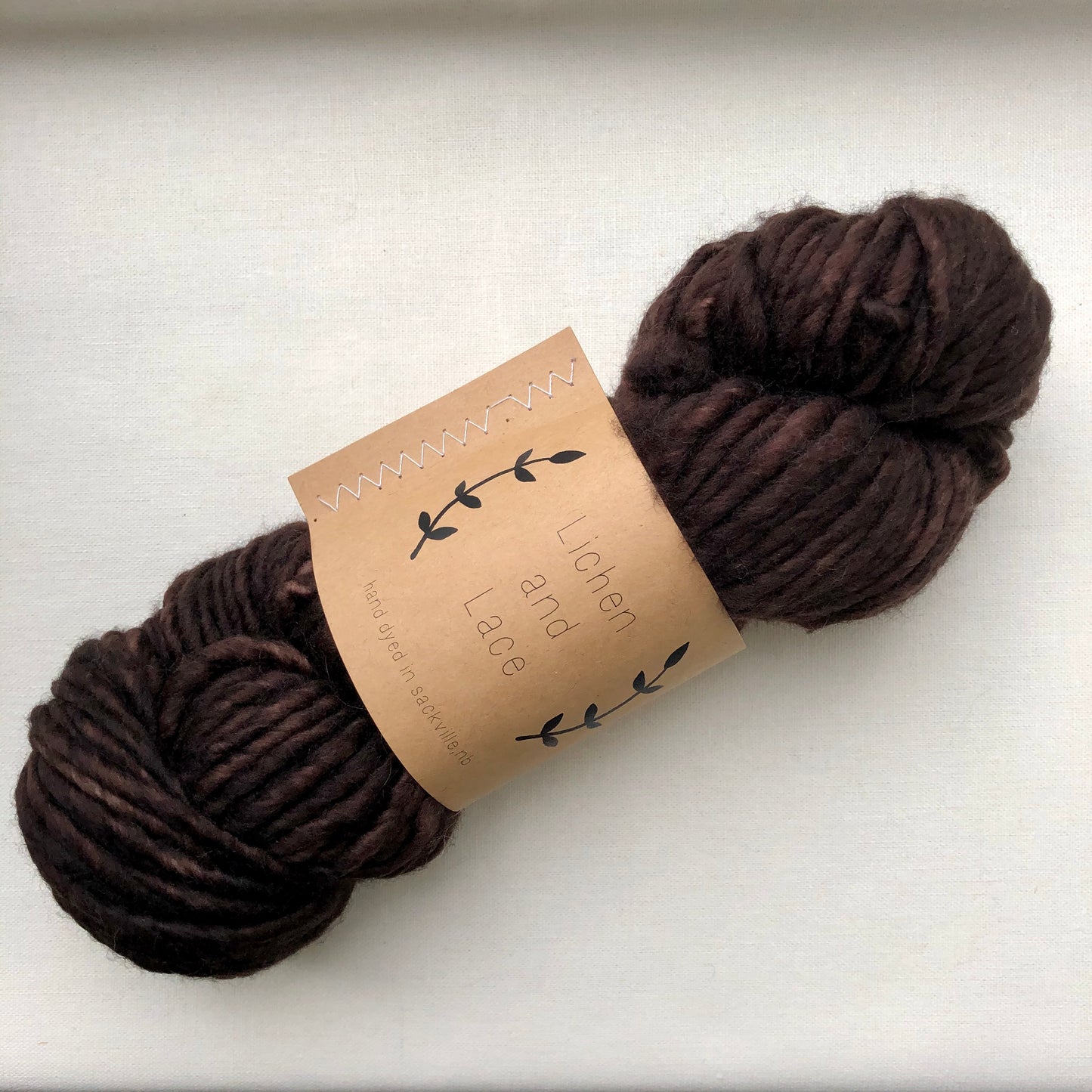 80/20 Bulky Yarn, Black Walnut, Lichen and Lace