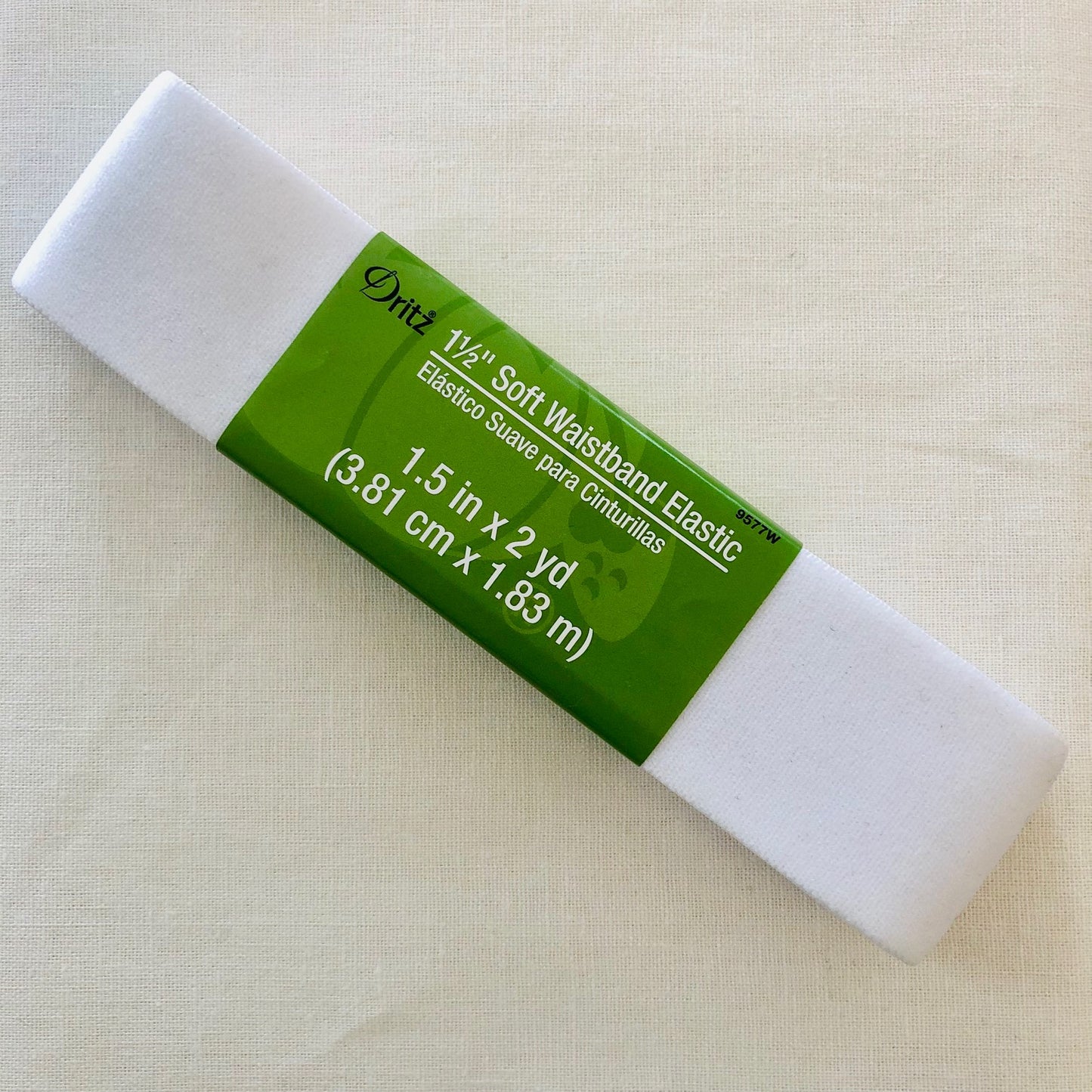 Dritz Soft Waistband Elastic, White 1.5 inch wide x 2 yards