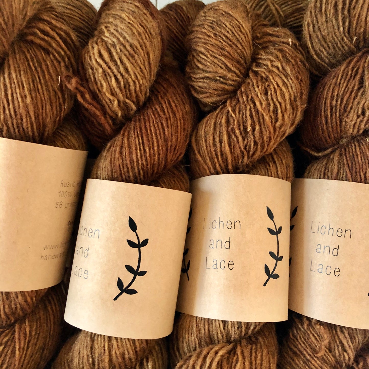 Rustic Heather Sport, Ginger, Lichen and Lace