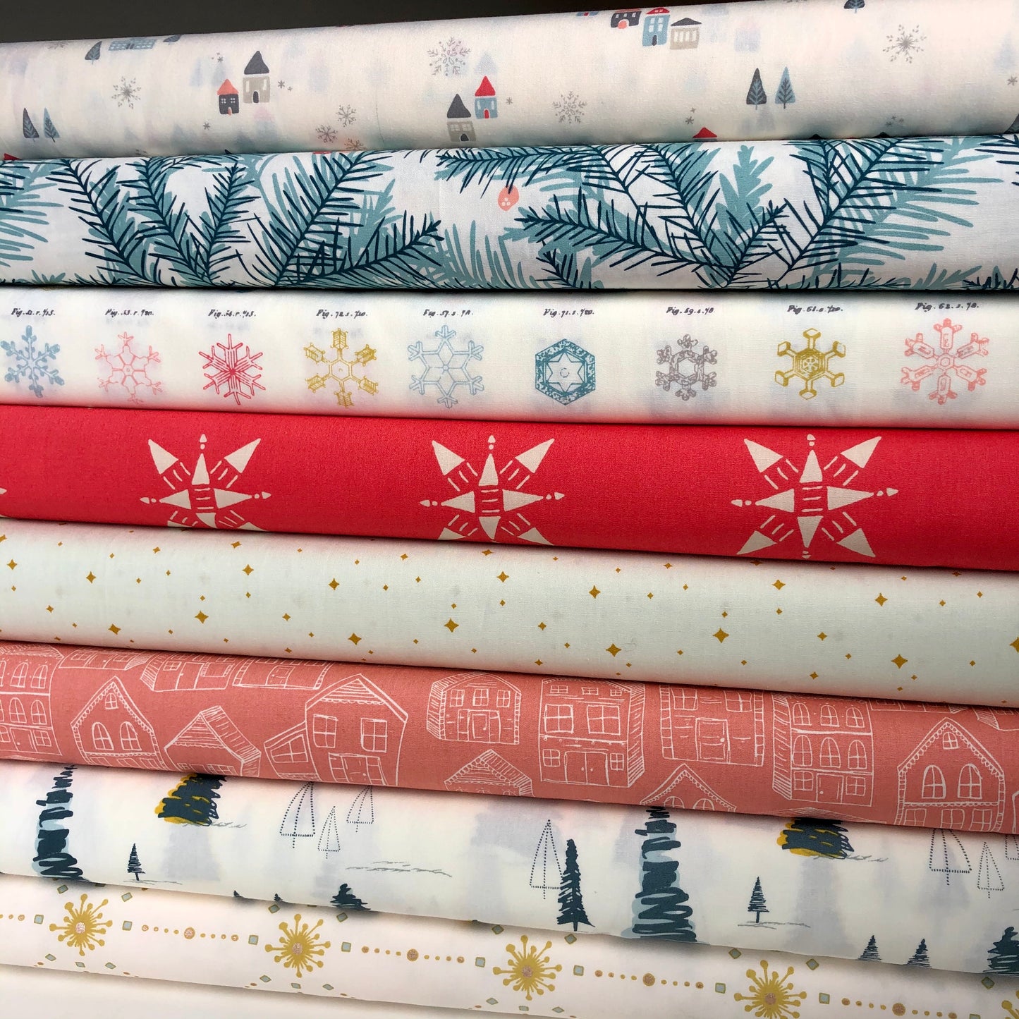 Snow Crystals Jolly, Little Town, Amy Sinibaldi, Art Gallery, Per 1/2 meter