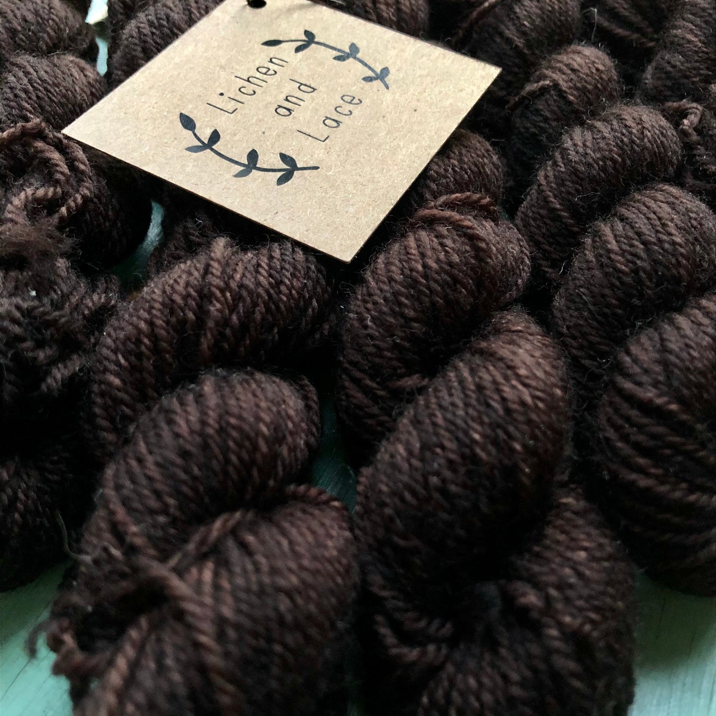 80/20 Sock Mini Yarn, Black Walnut, Lichen and Lace