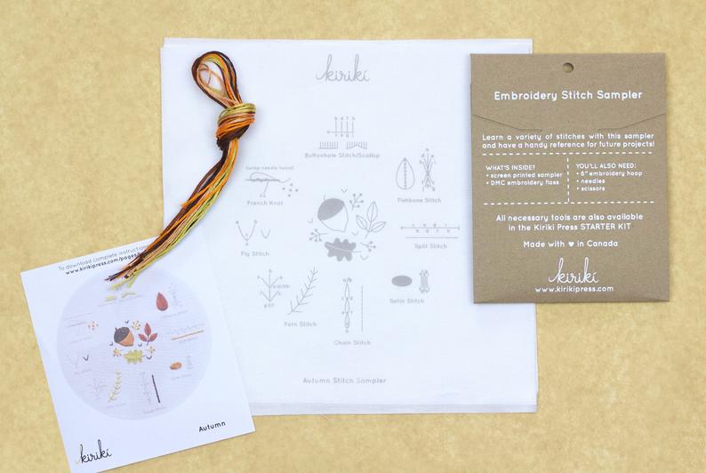 Kiriki Press, Embroidery Stitch Sampler, Autumn