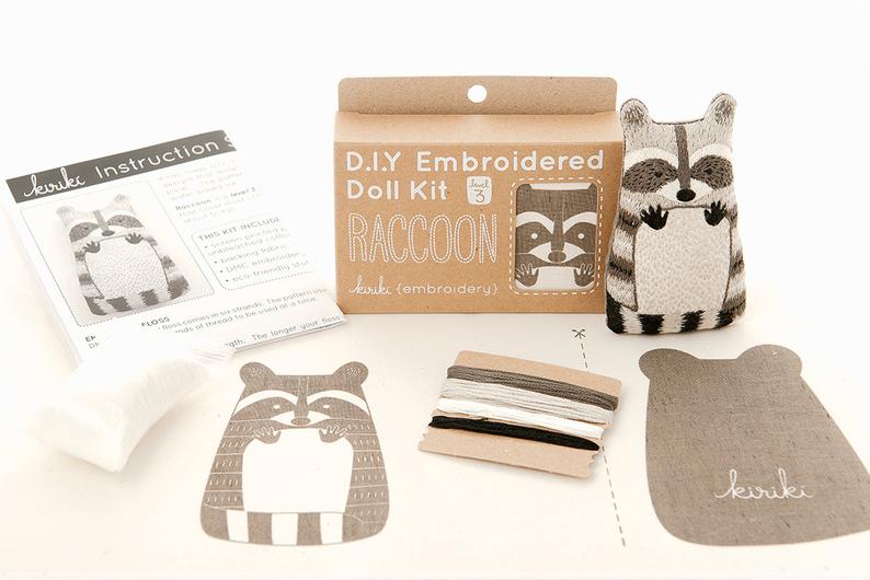 Kiriki Press, Embroidery Kit, Raccoon