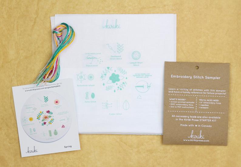 Kiriki Press, Embroidery Stitch Sampler, Spring