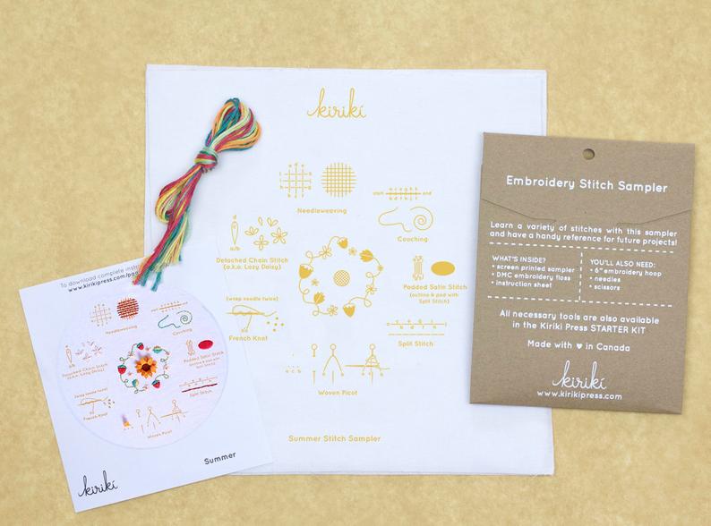 Kiriki Press, Embroidery Stitch Sampler, Summer