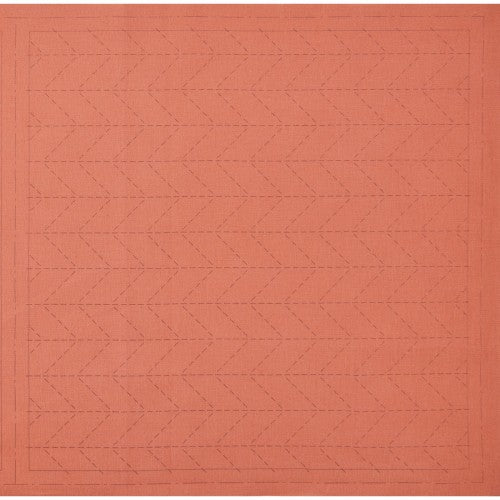 Lecien Cosmo Hidamari Sashiko Pre-printed Wash-away Panel, Cotton/Linen Blend, Sugiaya Herringbone Pattern, Orange