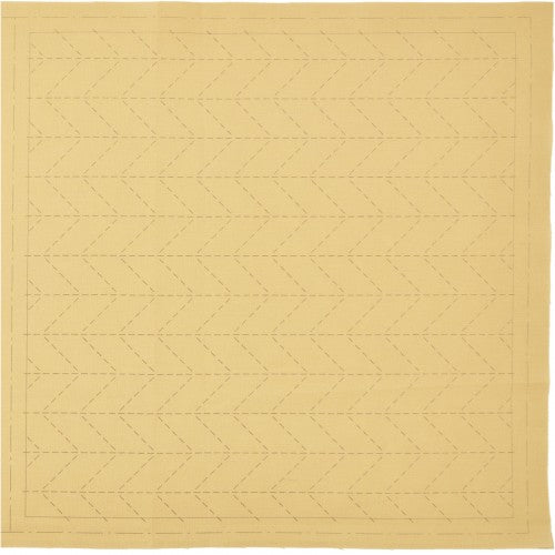 Lecien Cosmo Hidamari Sashiko Pre-printed Wash-away Panel, Cotton/Linen Blend, Sugiaya Herringbone Pattern, Beige