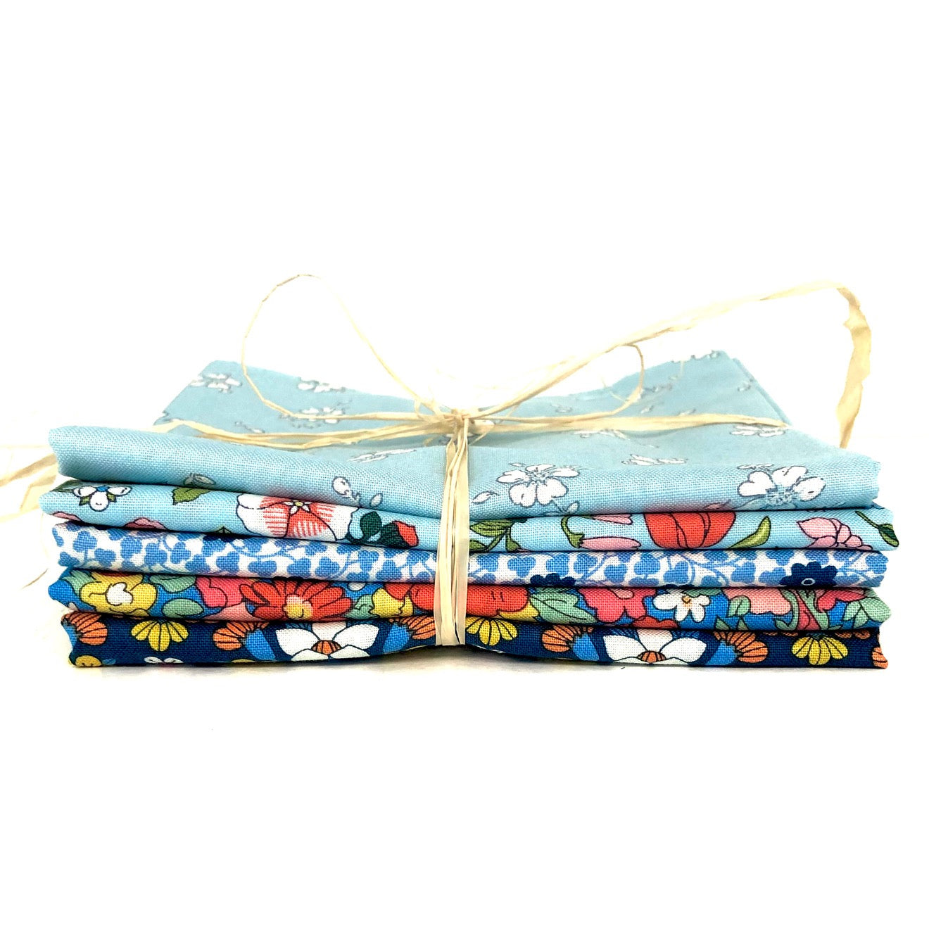 Fat Quarter 5 Pack Bundle, Blues, The Flower Show MidSummer Collection, Liberty Fabric