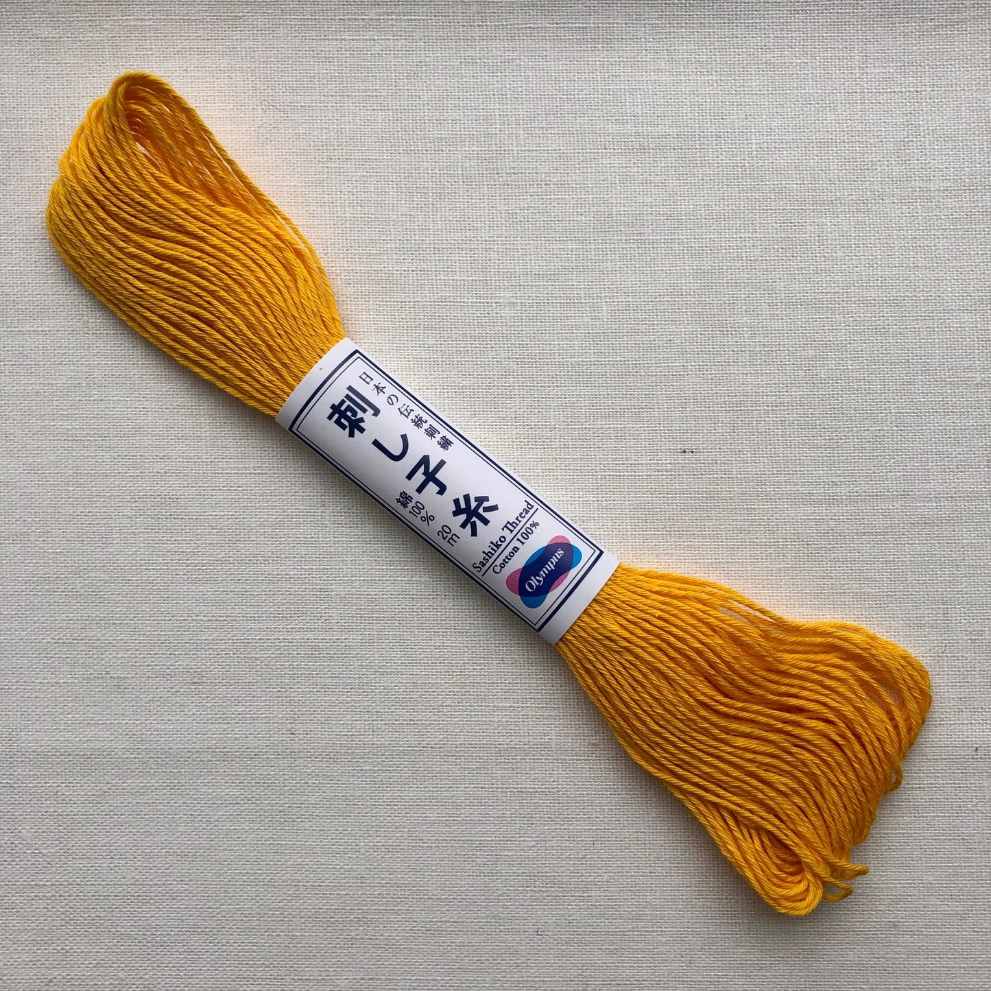 Olympus Sashiko Thread, 22 yrds / 20m Skein, Bright Yellow #16