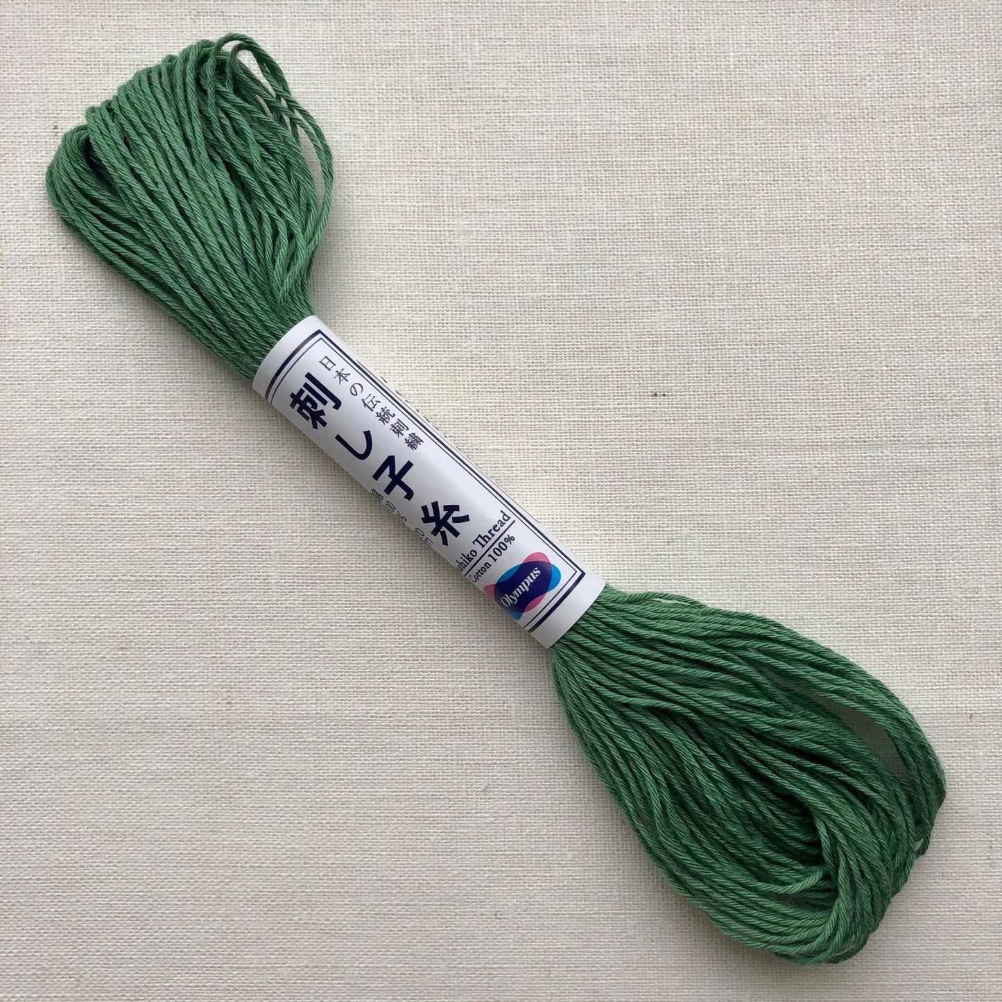 Olympus Sashiko Thread, 22 yrds / 20 meter Skein, Green #7