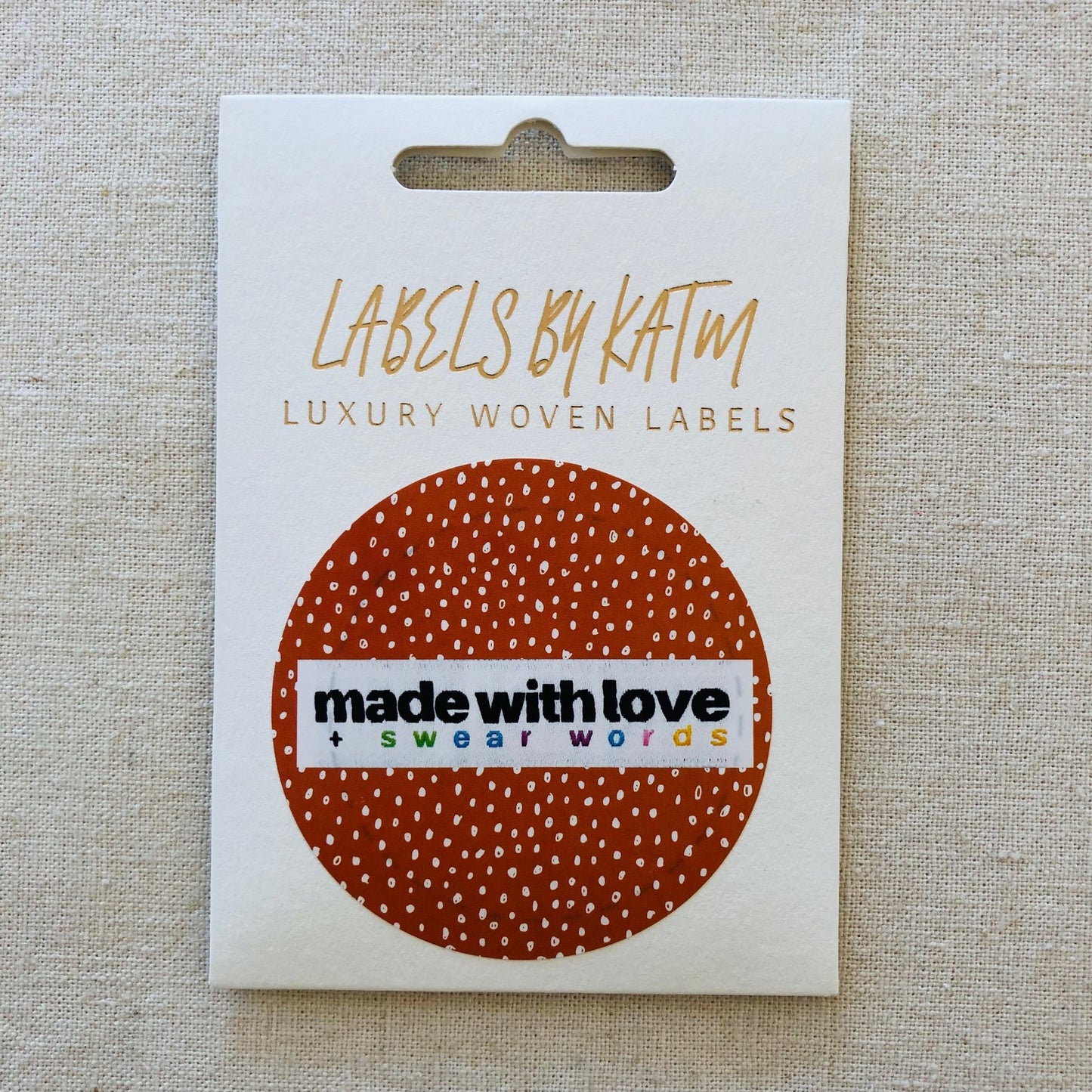 Labels by KATM, Kylie and the Machine Woven Labels, Made with Love + Swear Words, 10 labels per Pack