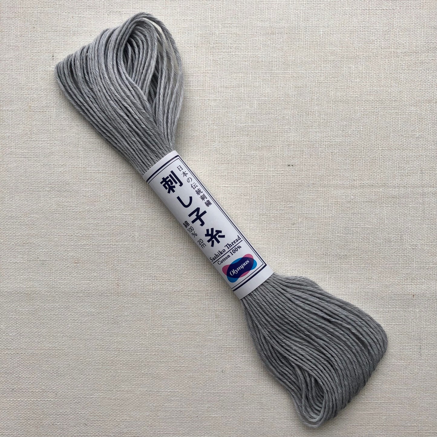Olympus Sashiko Thread, 22 yrds / 20m Skein, Light Grey #28