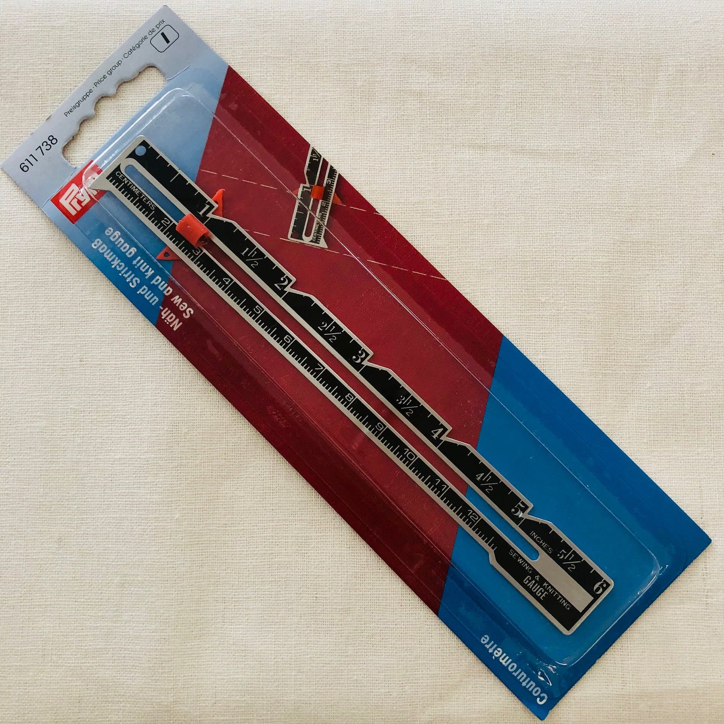 Prym 6" Metal Sew & Knit Gauge 611 738