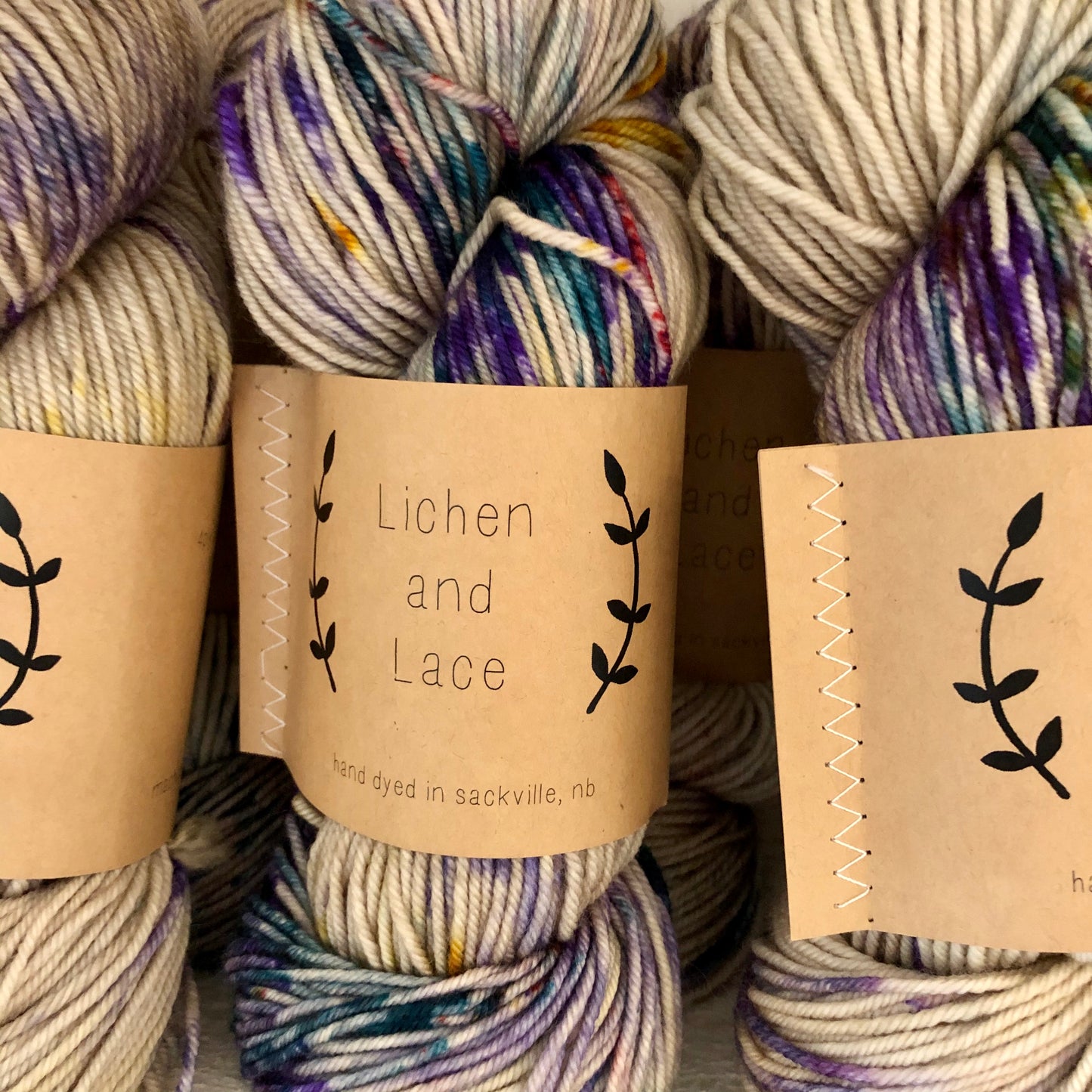 Merino Worsted, Pressed Flower, Lichen and Lace