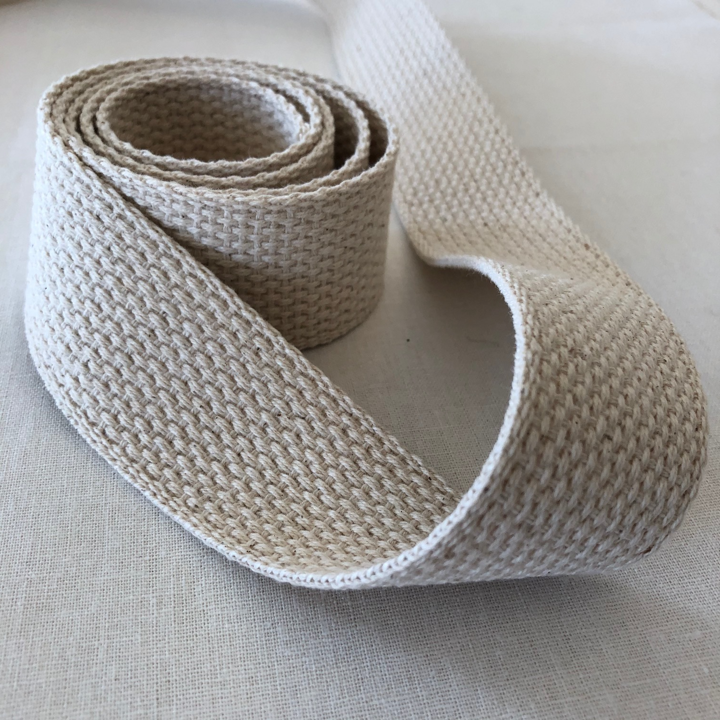 Cotton Webbing, 1.5" Width, Natural, per meter