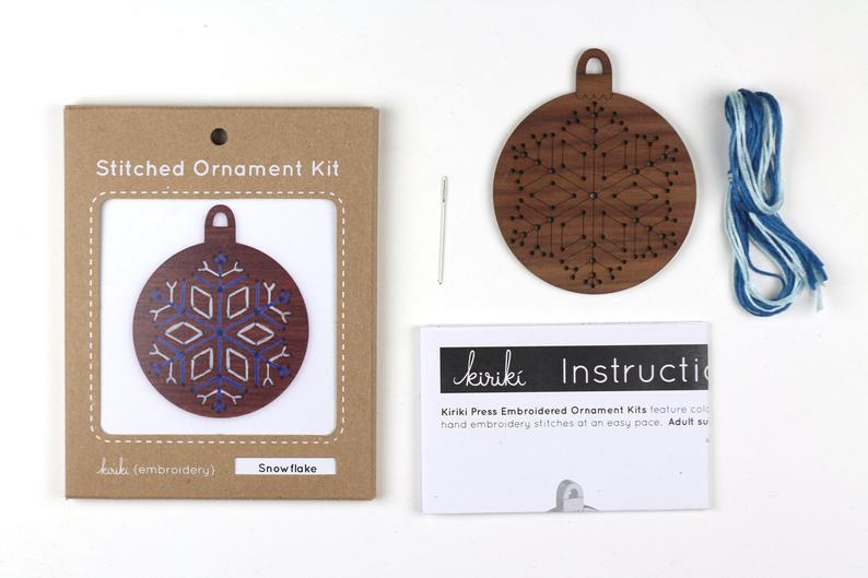 Kiriki Press, Stitched Ornament Kit, Snowflake