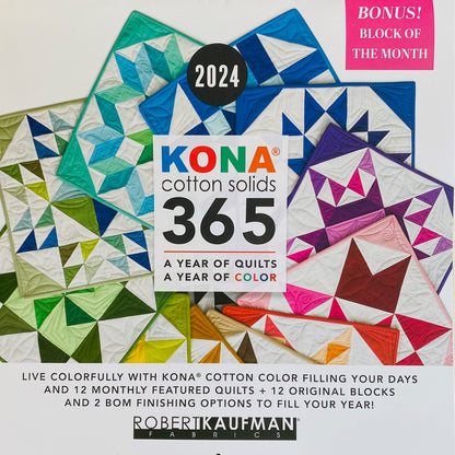 Kona Color Calendar 2024! Kona Cotton Solids 365, A Year of Quilts, Robert Kaufman #K0012024C