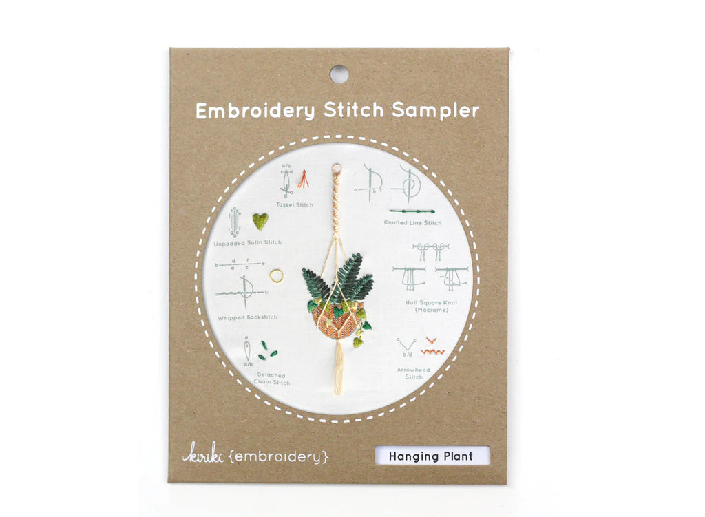 Kiriki Press, Embroidery Stitch Sampler, Hanging Basket
