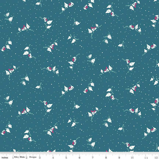 A Woodland Christmas Cottage B, Liberty Fabrics, Sold per 1/2 meter