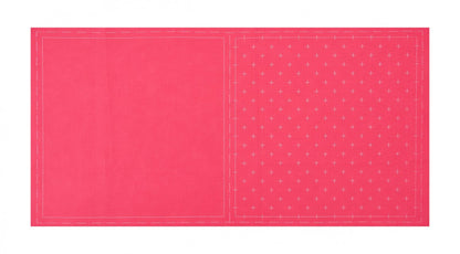 Lecien Cosmo Hidamari Sashiko Pre-printed Wash-away Panel, Cotton/Linen Blend, Kasuri Cross Pattern, Rose