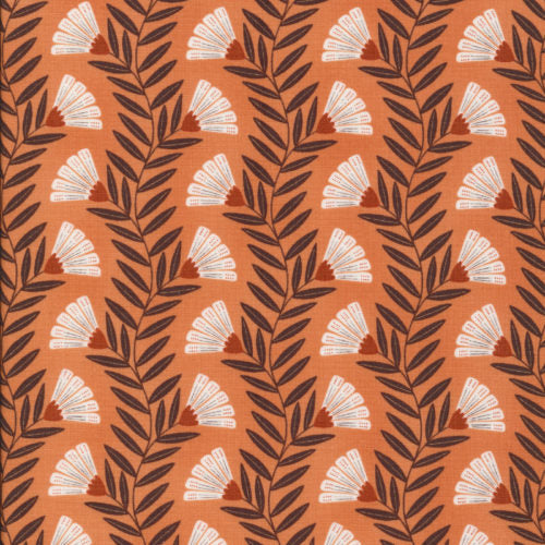 Meander in Dark Cantaloupe. All That Wander, Juliana Tipton, Cloud 9 Fabrics, per 1/2 meter