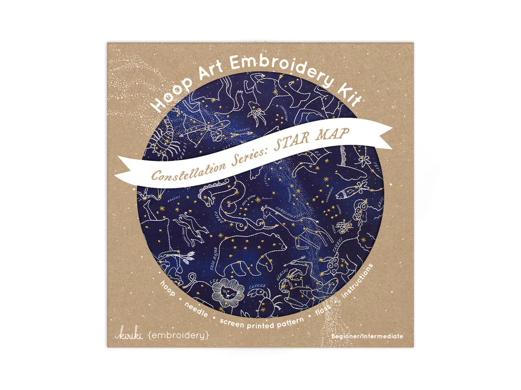 Kiriki Press, Star Map, Constellation Series, 11" Hoop Embroidery Kit