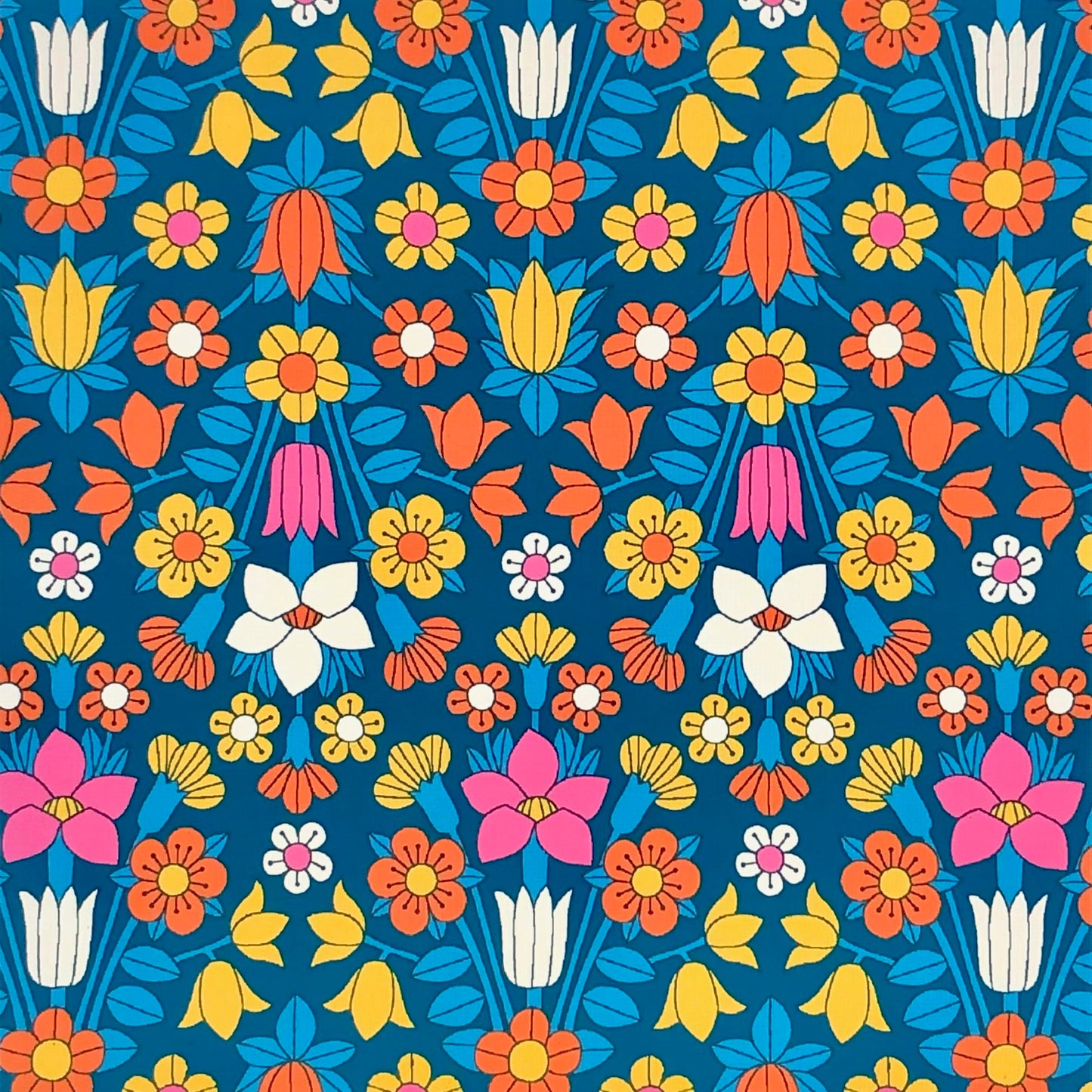 Hamstead Meadow in Blue, The Flower Show Mid Summer Collection, Liberty Fabrics, Per 1/2 meter