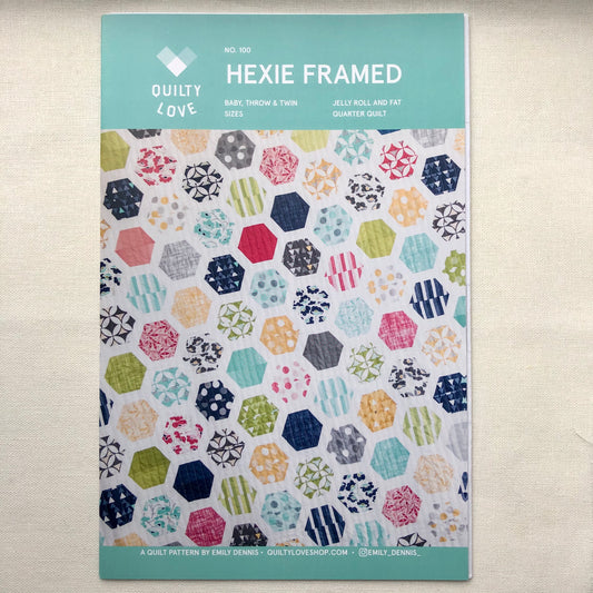 Hexie Framed Quilt Pattern 100, Quilty Love