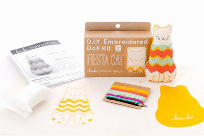 Kiriki Press, Embroidery Kit, Fiesta Cat