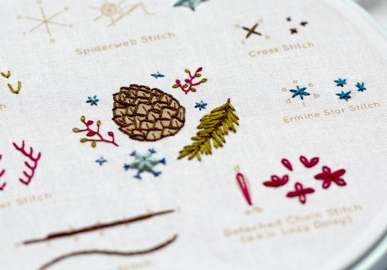 Kiriki Press, Embroidery Stitch Sampler, Winter