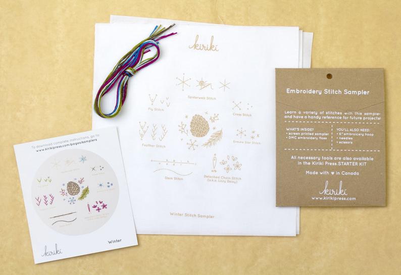 Kiriki Press, Embroidery Stitch Sampler, Winter