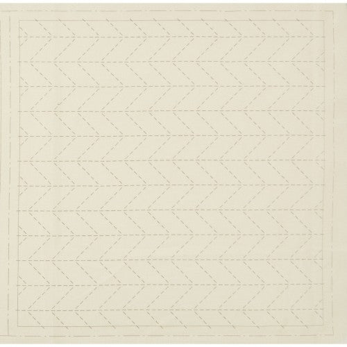 Lecien Cosmo Hidamari Sashiko Pre-printed Wash-away Panel, Cotton/Linen Blend, Sugiaya Herringbone Pattern, Off White