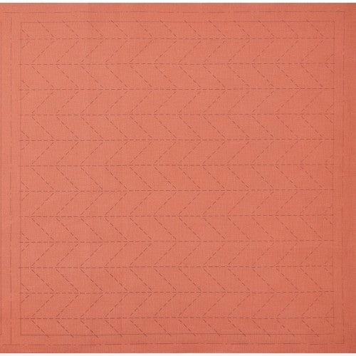 Lecien Cosmo Hidamari Sashiko Pre-printed Wash-away Panel, Cotton/Linen Blend, Sugiaya Herringbone Pattern, Orange