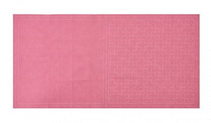 Lecien Cosmo Hidamari Sashiko Pre-printed Wash-away Panel, Cotton/Linen Blend, Jijitsunagi Cross Pattern, Plum