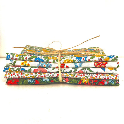 Fat Quarter 5 Pack Bundle Yellows, The Flower Show MidSummer Collection, Liberty Fabric