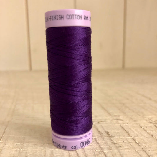 Mettler Silk Finish Cotton Thread, Deep Purple 0046, 150 meter Spool