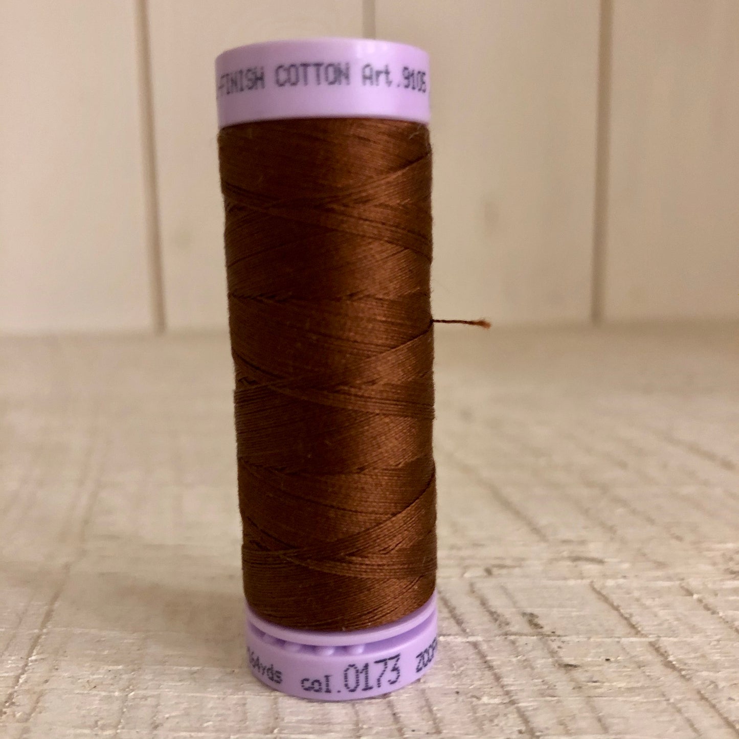 Mettler Silk Finish Cotton Thread, Frair Brown 0173, 150 meter Spool