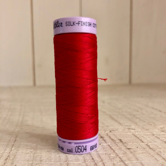Mettler Silk Finish Cotton Thread, Country Red 0504, 150 meter Spool