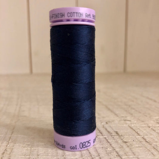 Mettler Silk Finish Cotton Thread, Navy 0825, 150 meter Spool