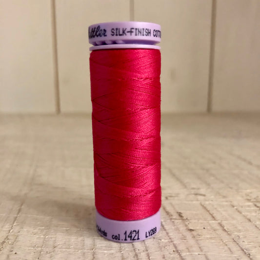 Mettler Silk Finish Cotton Thread, Fuschia 1421, 150 meter Spool