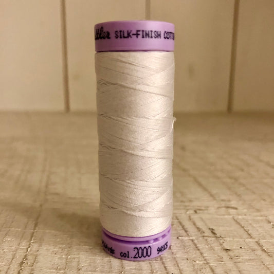Mettler Silk Finish Cotton Thread, White 2000, 150 meter Spool