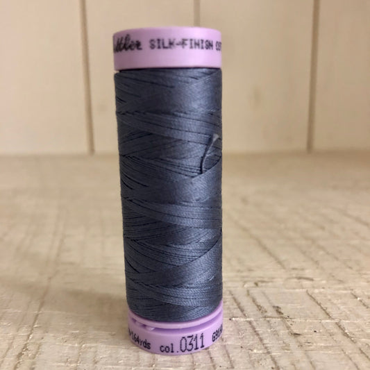 Mettler Silk Finish Cotton Thread, Blue Shadow 0311, 150 meter Spool