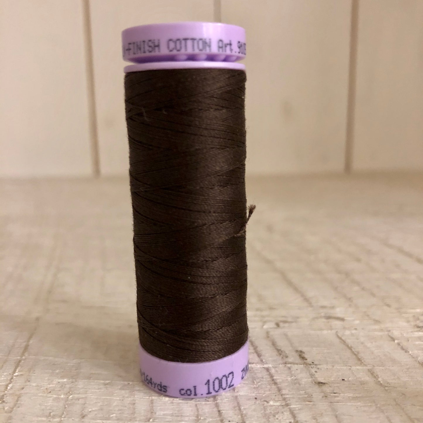 Mettler Silk Finish Cotton Thread, Dark Brown 1002, 150 meter Spool