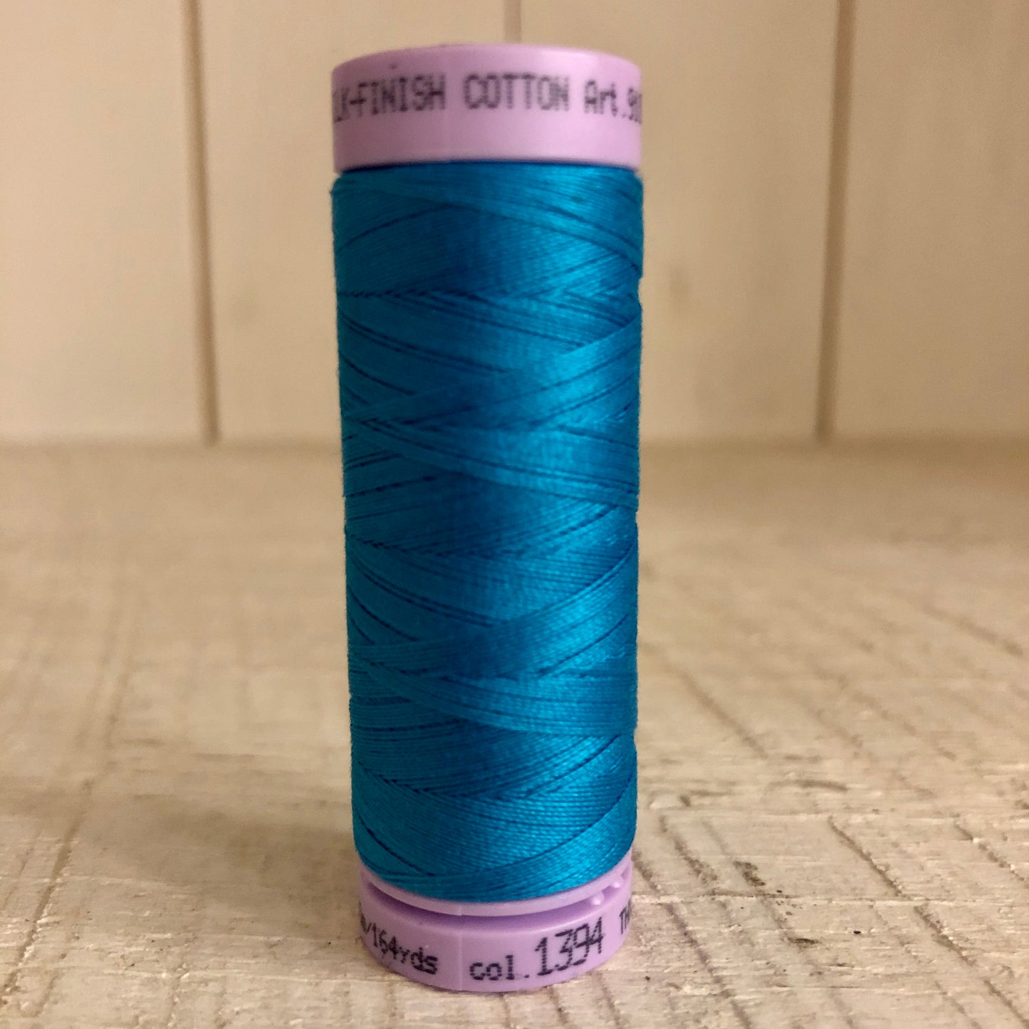 Mettler Silk Finish Cotton Thread, Caribbean Blue 1394, 150 meter Spool