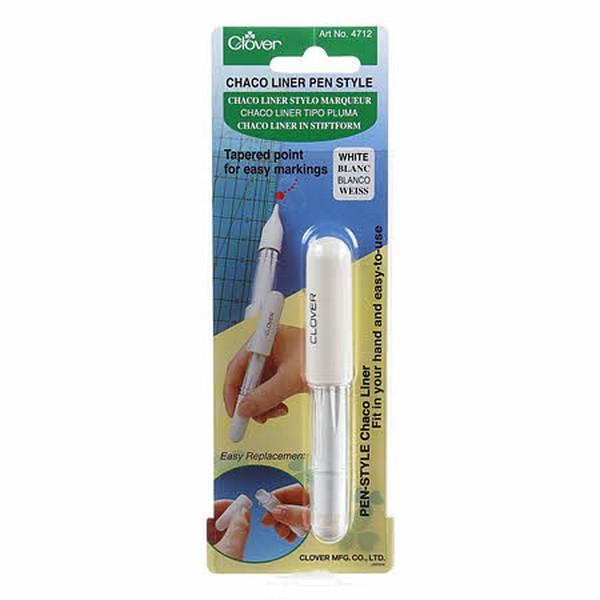 Clover Chaco Liner Pen Style, White, 4712